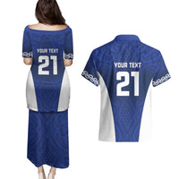 New Zealand Rugby Pacific Custom Couples Matching Puletasi and Hawaiian Shirt Kahurangi Auckland All Blue