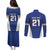 New Zealand Rugby Pacific Custom Couples Matching Puletasi and Long Sleeve Button Shirt Kahurangi Auckland All Blue
