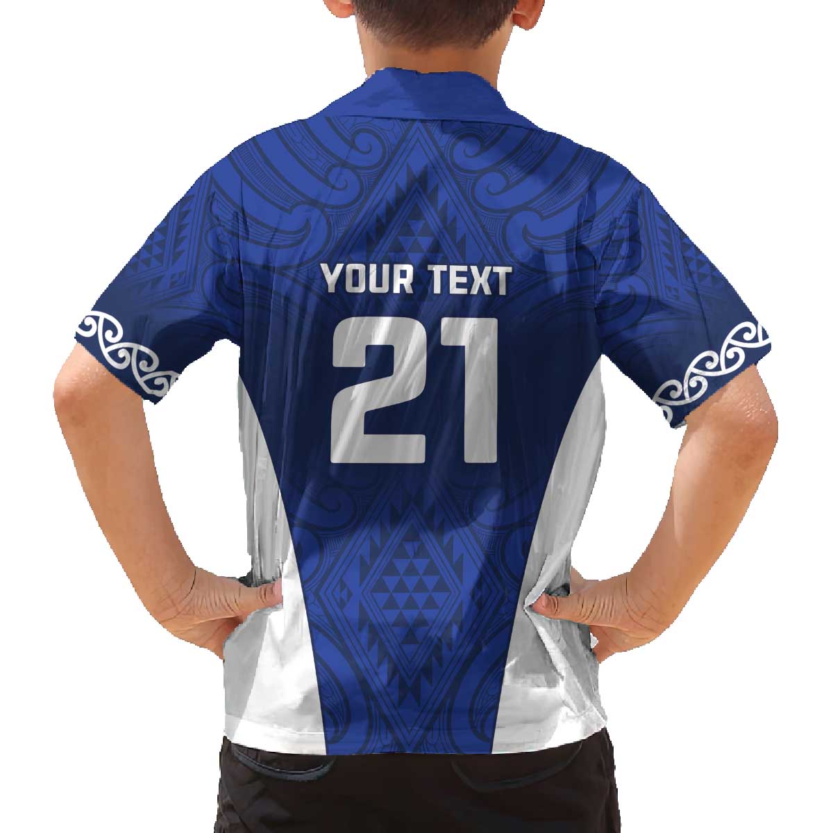 New Zealand Rugby Pacific Custom Family Matching Off The Shoulder Long Sleeve Dress and Hawaiian Shirt Kahurangi Auckland All Blue