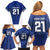 New Zealand Rugby Pacific Custom Family Matching Off Shoulder Short Dress and Hawaiian Shirt Kahurangi Auckland All Blue