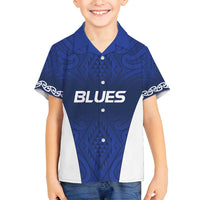 New Zealand Rugby Pacific Custom Family Matching Puletasi and Hawaiian Shirt Kahurangi Auckland All Blue