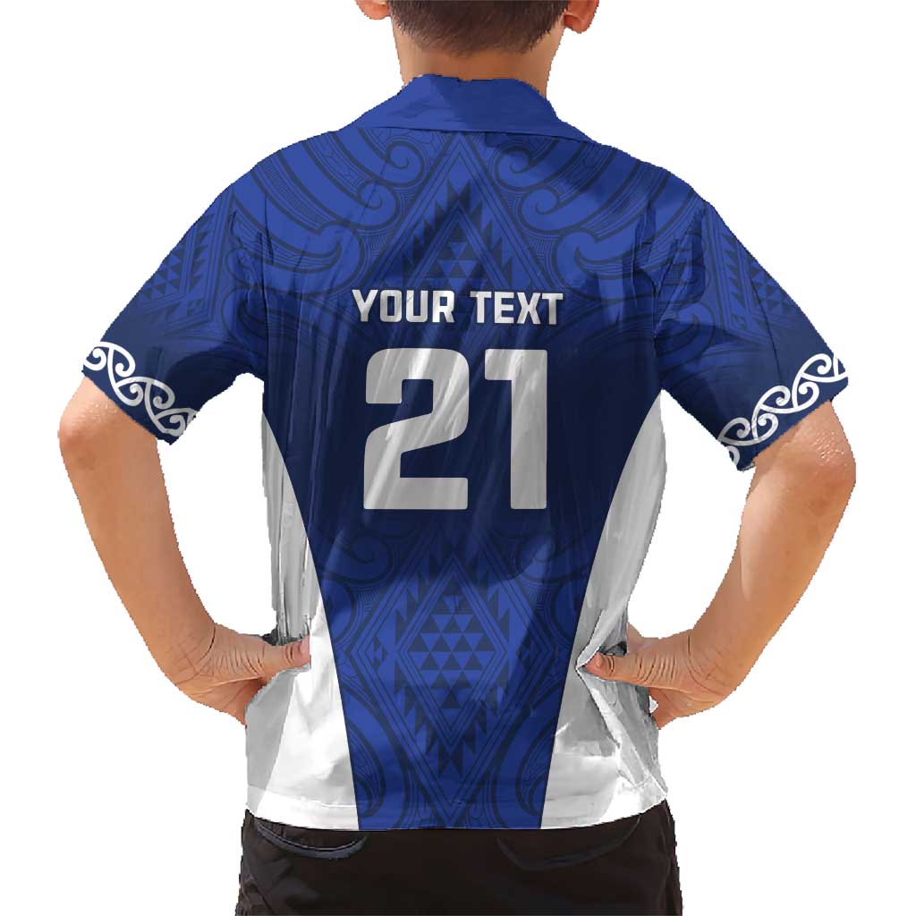 New Zealand Rugby Pacific Custom Family Matching Short Sleeve Bodycon Dress and Hawaiian Shirt Kahurangi Auckland All Blue