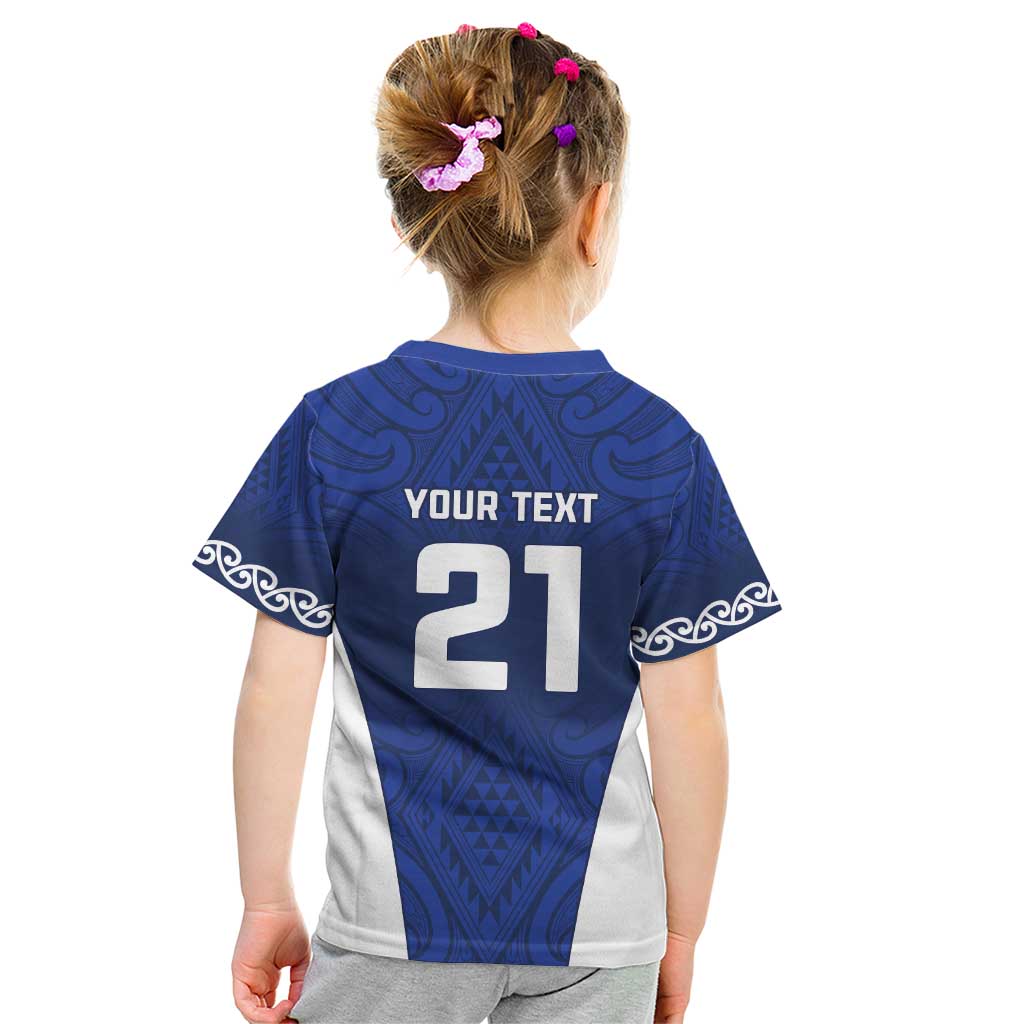 New Zealand Rugby Pacific Custom Kid T Shirt Kahurangi Auckland All Blue