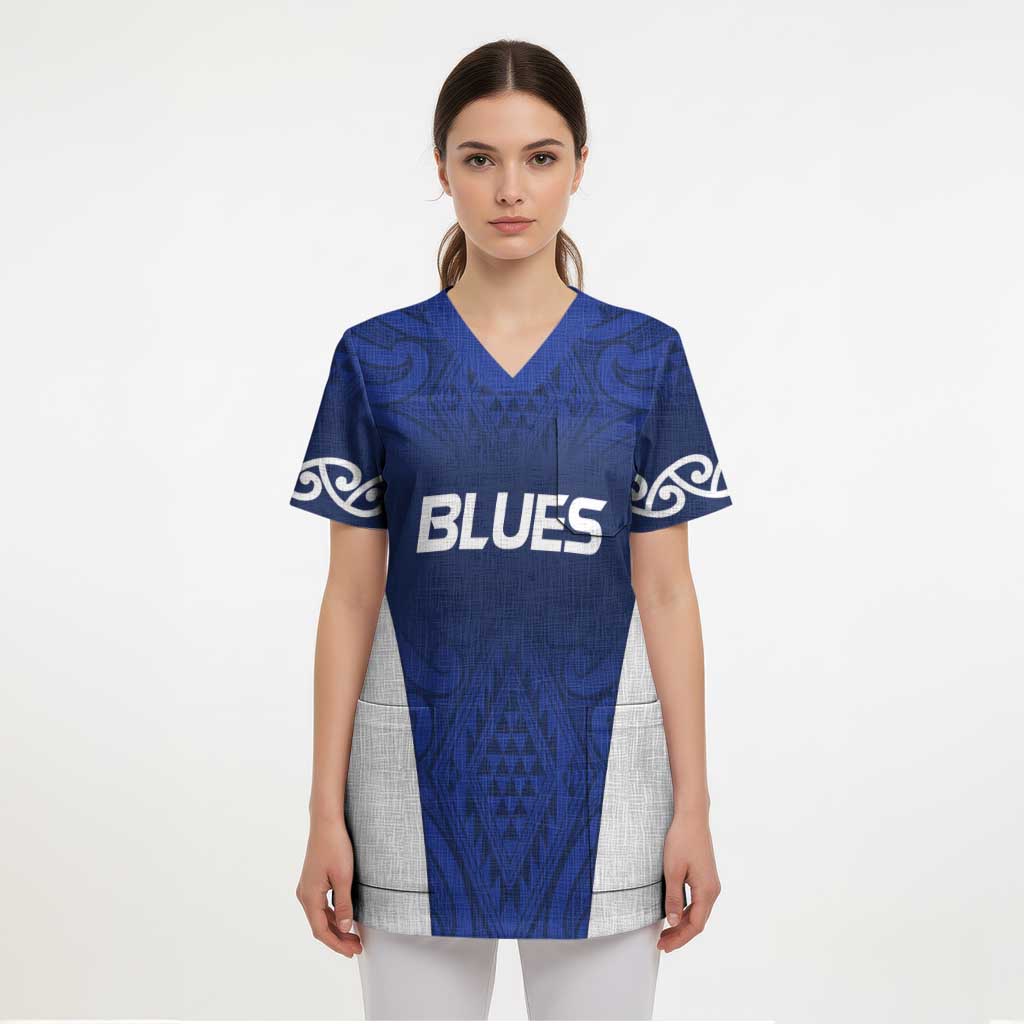 New Zealand Rugby Pacific Custom Scrub Top Kahurangi Auckland All Blue - Polynesian Pride