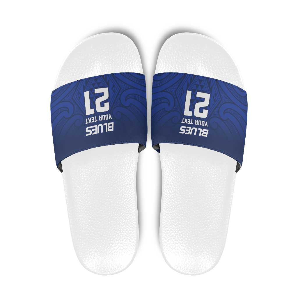 New Zealand Rugby Pacific Custom Slide Sandals Kahurangi Auckland All Blue - Polynesian Pride