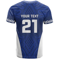 New Zealand Rugby Pacific Custom T Shirt Kahurangi Auckland All Blue