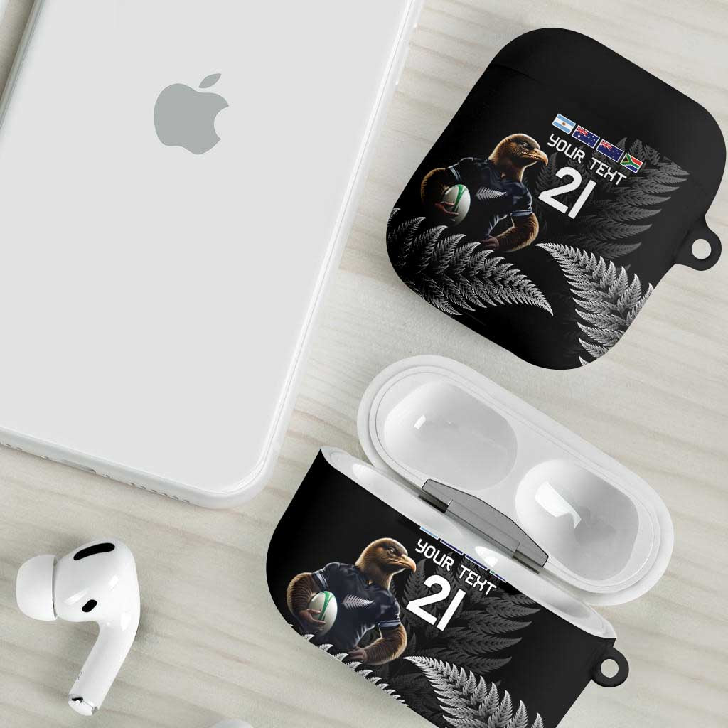 New Zealand Rugby Custom AirPods Case Glory Be To Black Silver-fern - Polynesian Pride