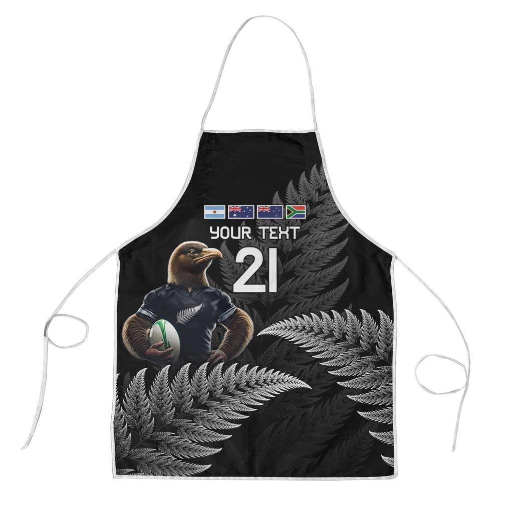 New Zealand Rugby Custom Apron Glory Be To Black Silver-fern - Polynesian Pride