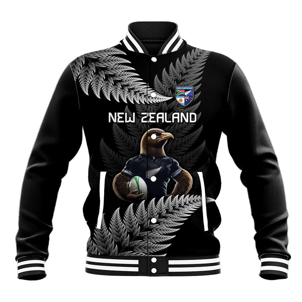 New Zealand Rugby Custom Baseball Jacket Glory Be To Black Silver-fern - Polynesian Pride