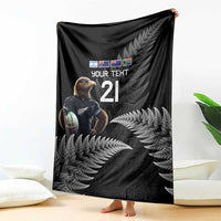 New Zealand Rugby Custom Blanket Glory Be To Black Silver-fern - Polynesian Pride
