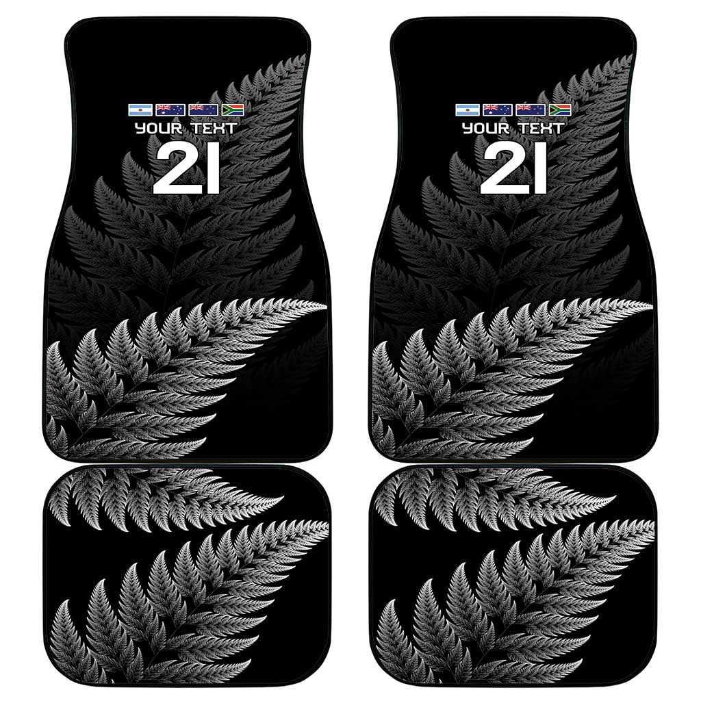 New Zealand Rugby Custom Car Mats Glory Be To Black Silver-fern - Polynesian Pride
