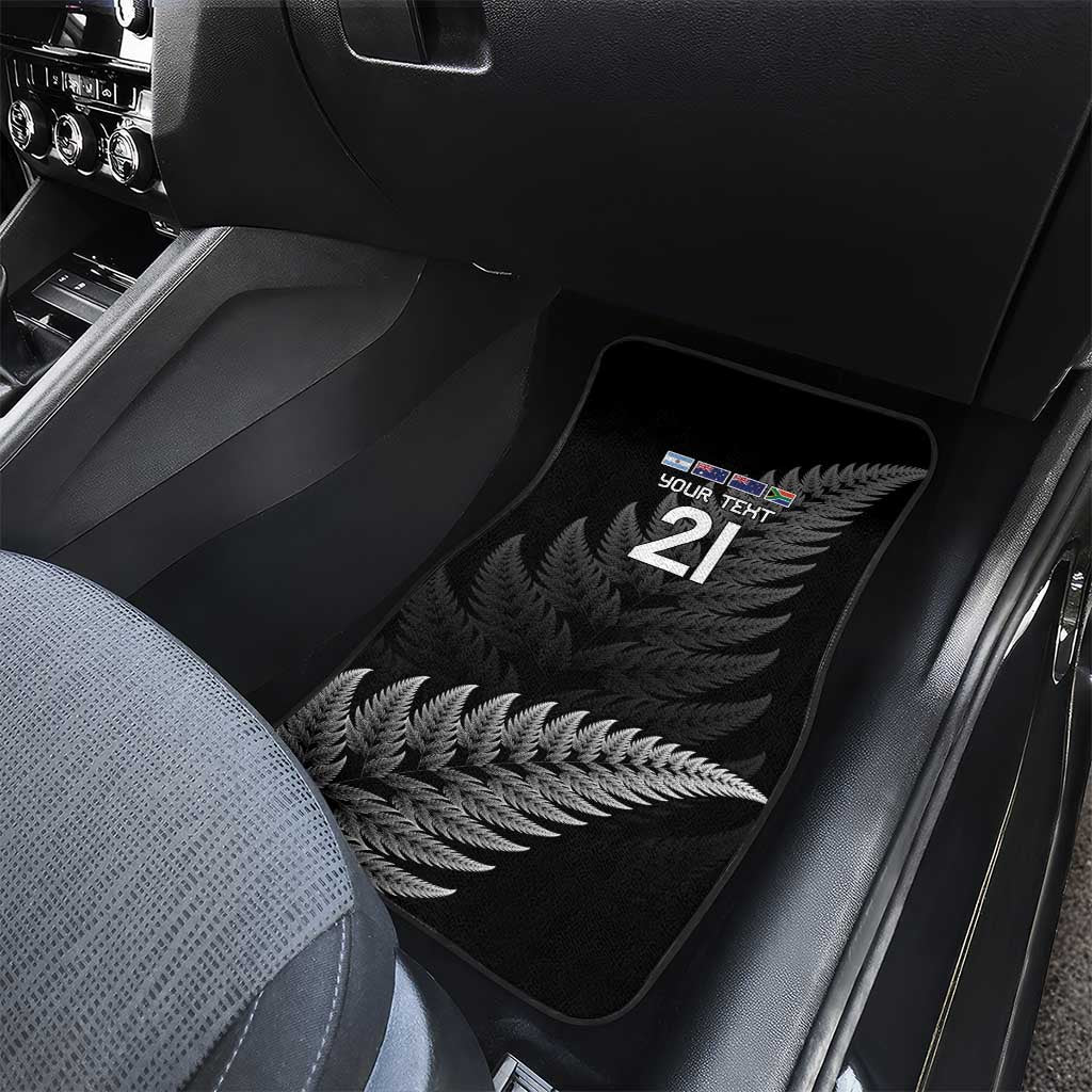 New Zealand Rugby Custom Car Mats Glory Be To Black Silver-fern - Polynesian Pride