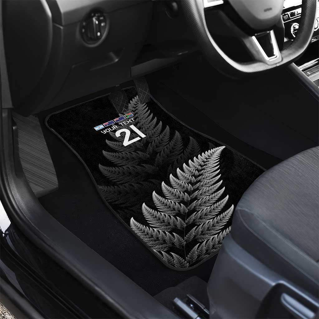 New Zealand Rugby Custom Car Mats Glory Be To Black Silver-fern - Polynesian Pride