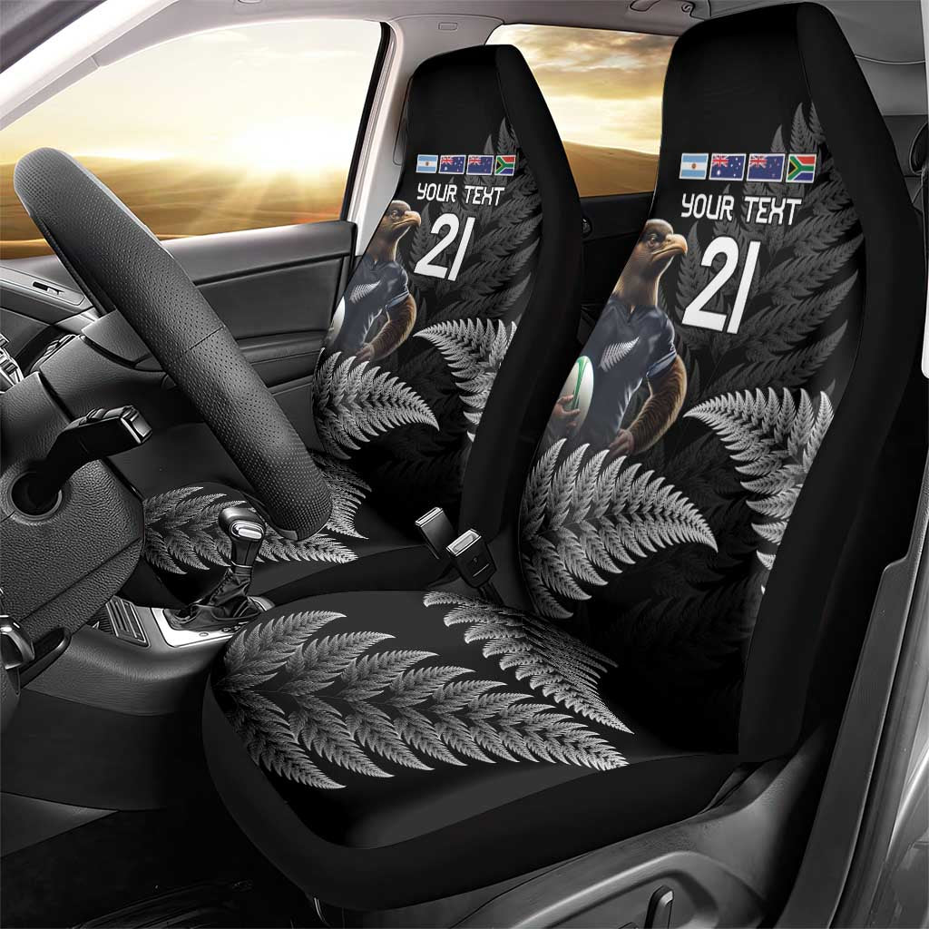 New Zealand Rugby Custom Car Seat Cover Glory Be To Black Silver-fern - Polynesian Pride