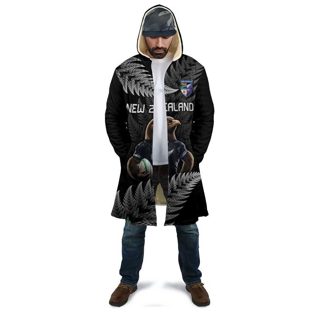 New Zealand Rugby Custom Cloak Glory Be To Black Silver-fern - Polynesian Pride