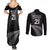 New Zealand Rugby Custom Couples Matching Summer Maxi Dress and Long Sleeve Button Shirt Glory Be To Black Silver-fern - Polynesian Pride