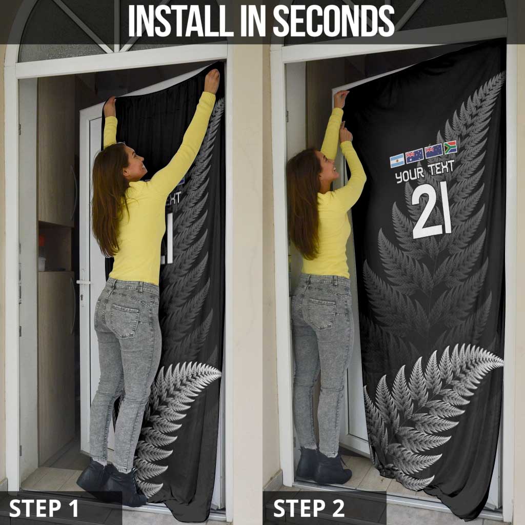 New Zealand Rugby Custom Door Cover Glory Be To Black Silver-fern - Polynesian Pride
