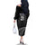 New Zealand Rugby Custom Family Matching Off The Shoulder Long Sleeve Dress and Hawaiian Shirt Glory Be To Black Silver-fern - Polynesian Pride