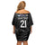 New Zealand Rugby Custom Family Matching Off Shoulder Short Dress and Hawaiian Shirt Glory Be To Black Silver-fern - Polynesian Pride