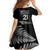 New Zealand Rugby Custom Family Matching Summer Maxi Dress and Hawaiian Shirt Glory Be To Black Silver-fern - Polynesian Pride