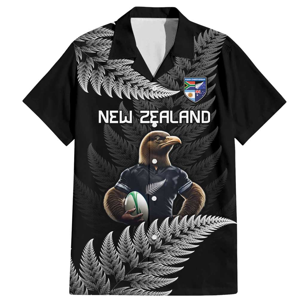New Zealand Rugby Custom Family Matching Tank Maxi Dress and Hawaiian Shirt Glory Be To Black Silver-fern - Polynesian Pride