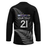 New Zealand Rugby Custom Hockey Jersey Glory Be To Black Silver-fern - Polynesian Pride
