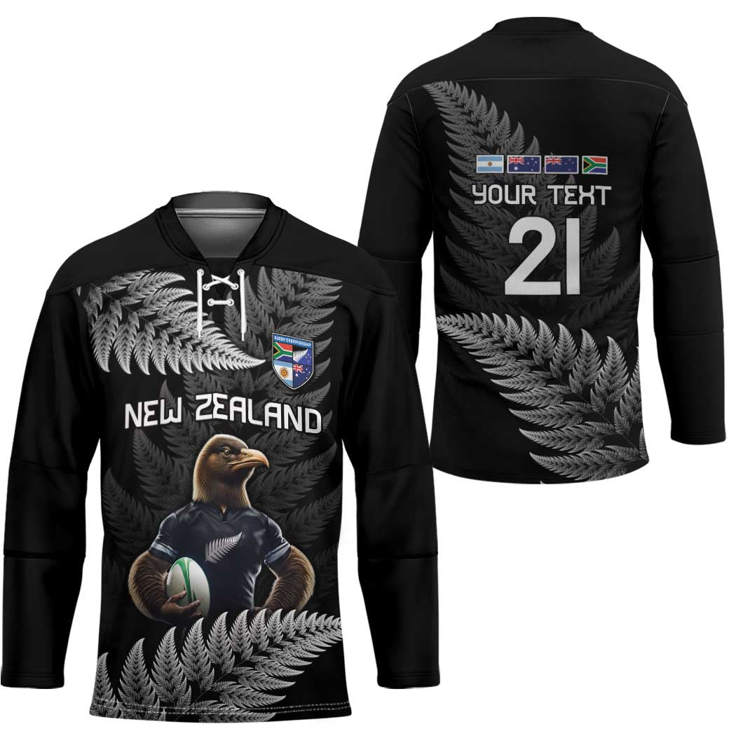 New Zealand Rugby Custom Hockey Jersey Glory Be To Black Silver-fern - Polynesian Pride