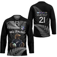 New Zealand Rugby Custom Hockey Jersey Glory Be To Black Silver-fern - Polynesian Pride