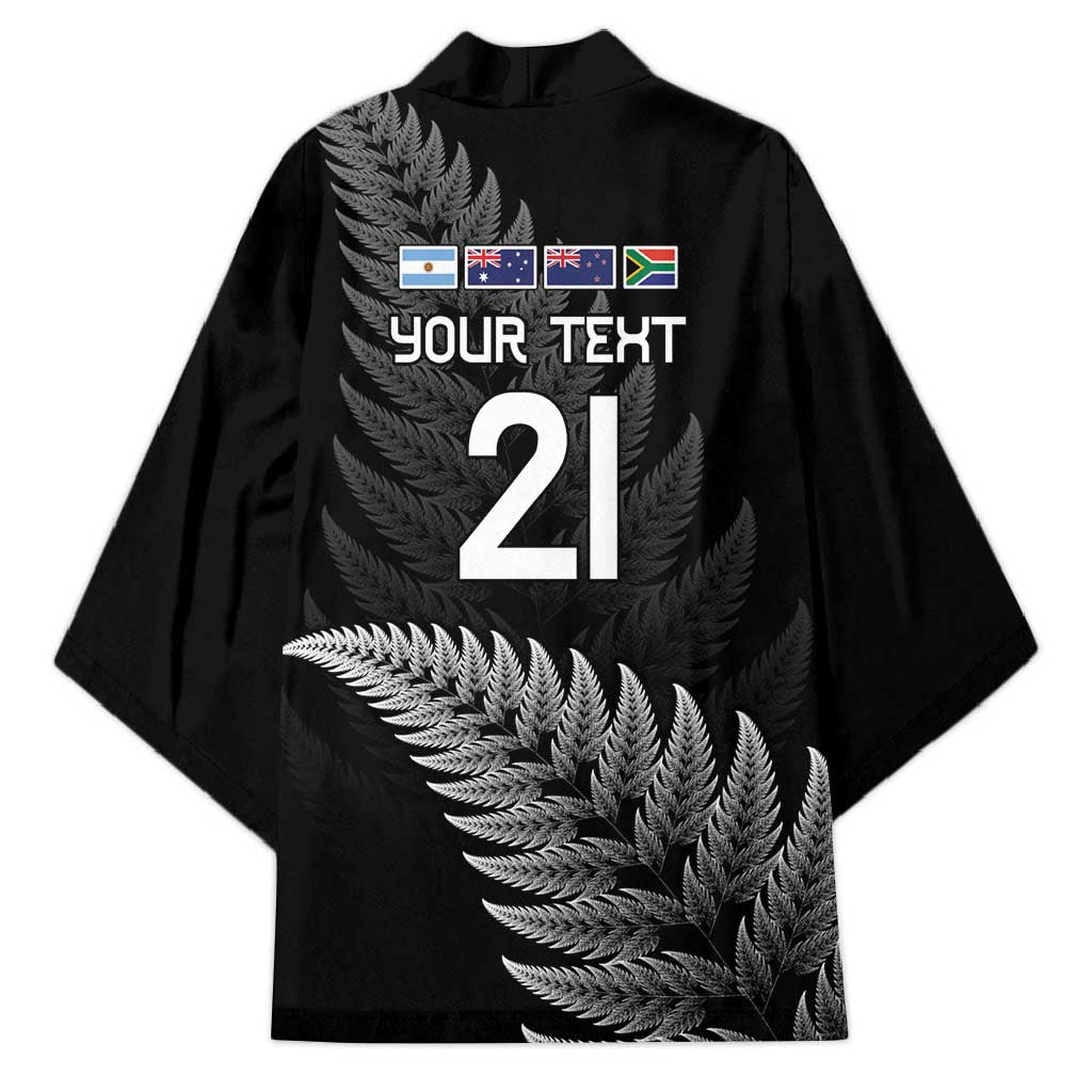 New Zealand Rugby Custom Kimono Glory Be To Black Silver-fern - Polynesian Pride