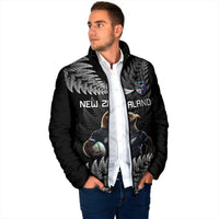 New Zealand Rugby Custom Padded Jacket Glory Be To Black Silver-fern - Polynesian Pride