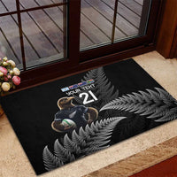 New Zealand Rugby Custom Rubber Doormat Glory Be To Black Silver-fern - Polynesian Pride