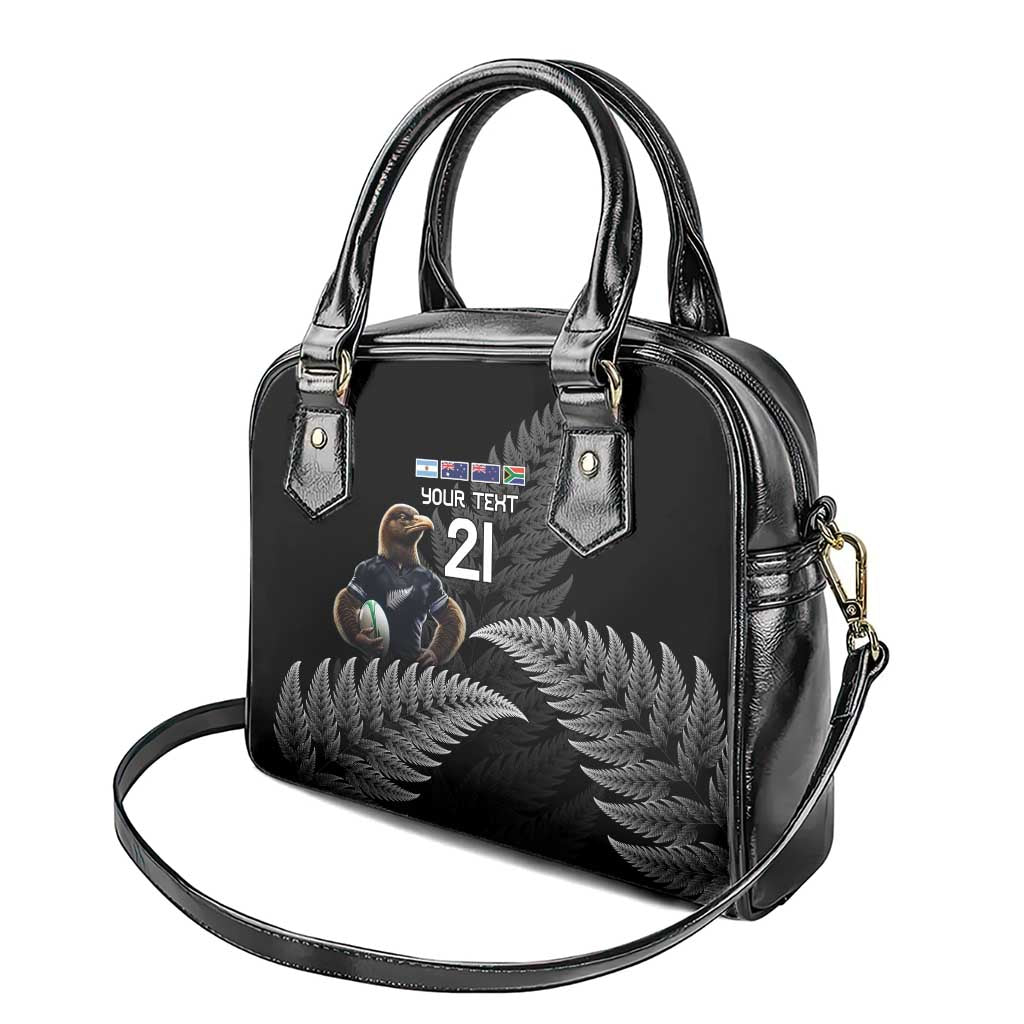New Zealand Rugby Custom Shoulder Handbag Glory Be To Black Silver-fern - Polynesian Pride
