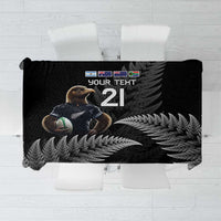 New Zealand Rugby Custom Tablecloth Glory Be To Black Silver-fern - Polynesian Pride