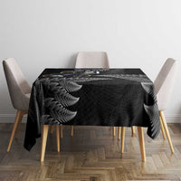 New Zealand Rugby Custom Tablecloth Glory Be To Black Silver-fern - Polynesian Pride