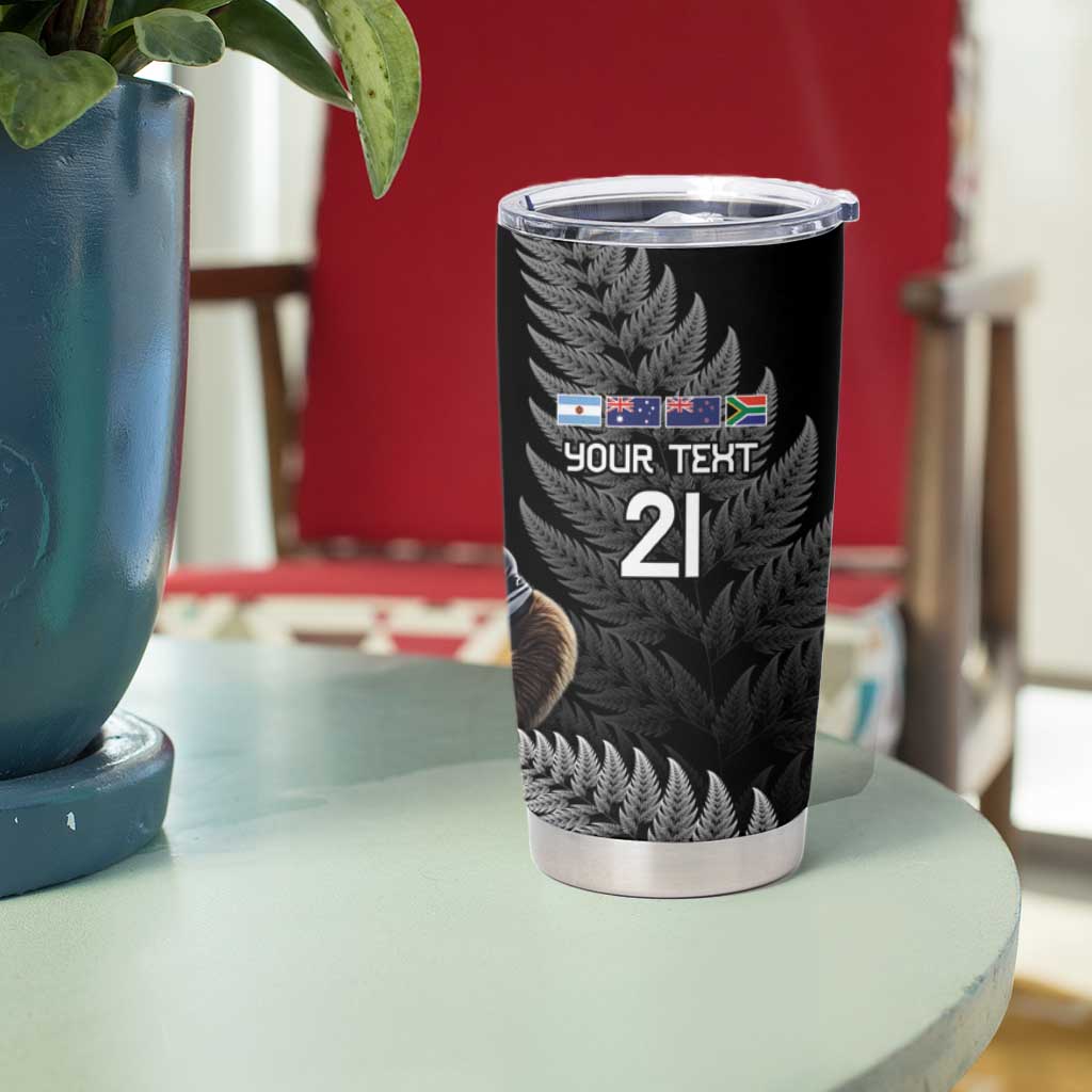 New Zealand Rugby Custom Tumbler Cup Glory Be To Black Silver-fern - Polynesian Pride