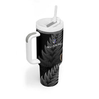 New Zealand Rugby Custom Tumbler With Handle Glory Be To Black Silver-fern - Polynesian Pride