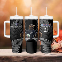 New Zealand Rugby Custom Tumbler With Handle Glory Be To Black Silver-fern - Polynesian Pride