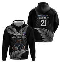 New Zealand Rugby Custom Zip Hoodie Glory Be To Black Silver-fern - Polynesian Pride