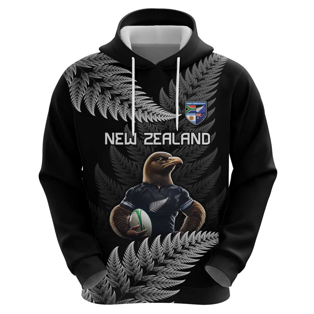 New Zealand Rugby Custom Zip Hoodie Glory Be To Black Silver-fern - Polynesian Pride