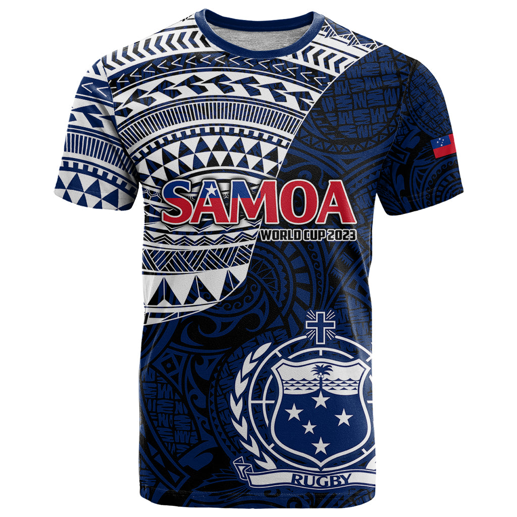 Custom Samoa Rugby T Shirt Proud Samoa World Cup 2023 LT9 Blue - Polynesian Pride