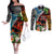Hawaii Strong Maui Wildfire Couples Matching Off The Shoulder Long Sleeve Dress and Long Sleeve Button Shirts Pray For Lahaina Maui LT9 Black - Polynesian Pride