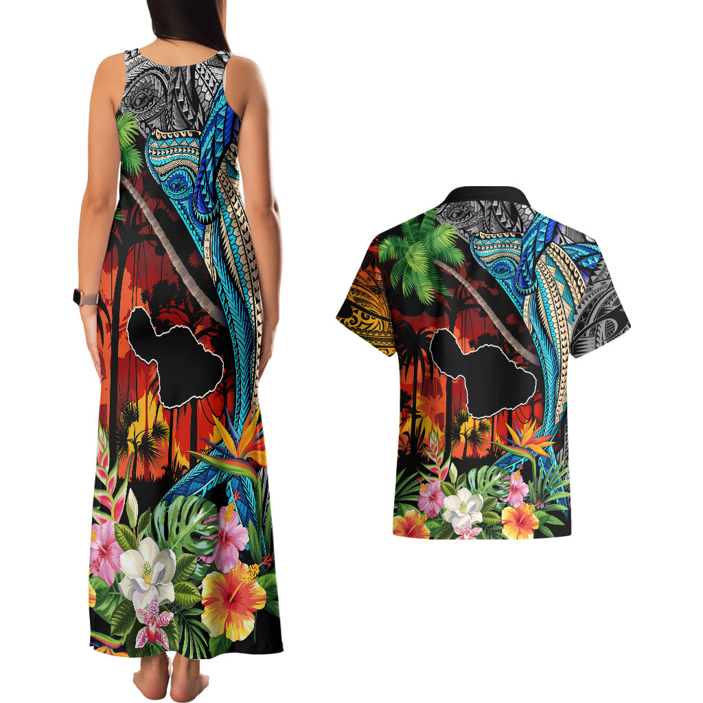 Hawaii Strong Maui Wildfire Couples Matching Tank Maxi Dress and Hawaiian Shirt Pray For Lahaina Maui LT9 - Polynesian Pride
