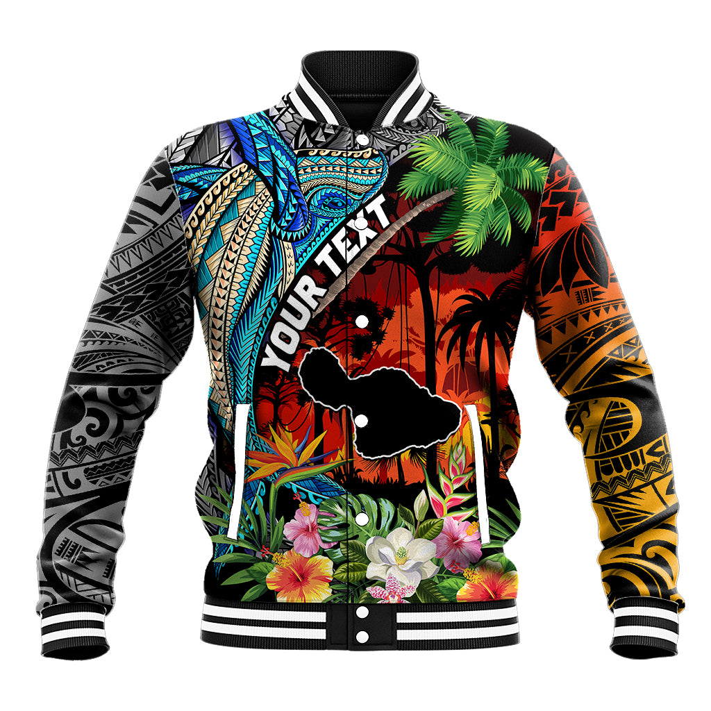 Personalised Hawaii Strong Maui Wildfire Baseball Jacket Pray For Lahaina Maui LT9 Unisex Black - Polynesian Pride