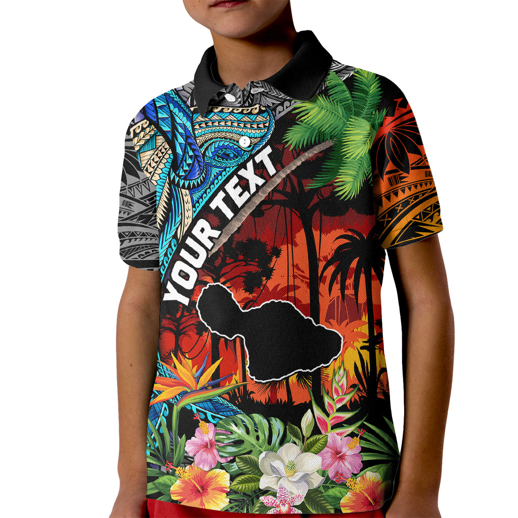 Personalised Hawaii Strong Maui Wildfire Kid Polo Shirt Pray For Lahaina Maui LT9 Kid Black - Polynesian Pride