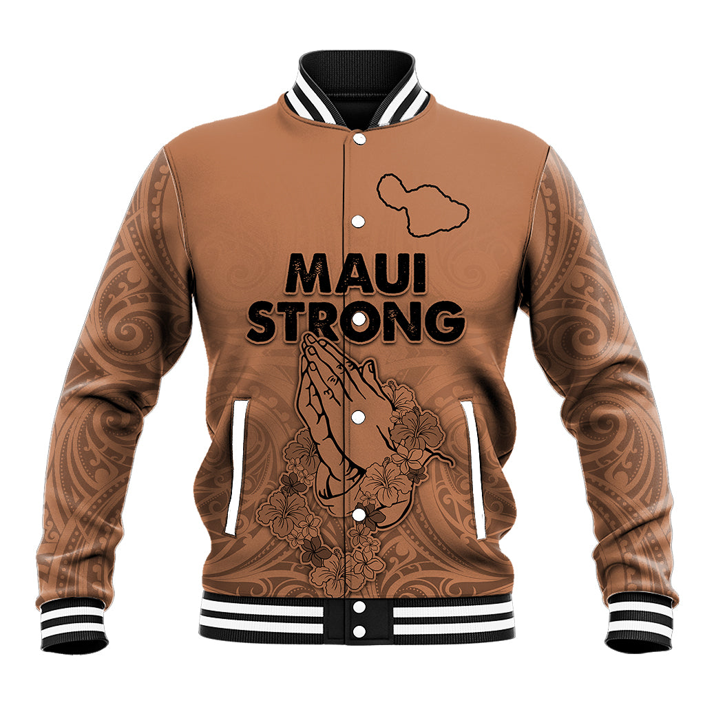 Hawaii Strong Maui Wildfire Baseball Jacket No1 LT9 Unisex Gold - Polynesian Pride