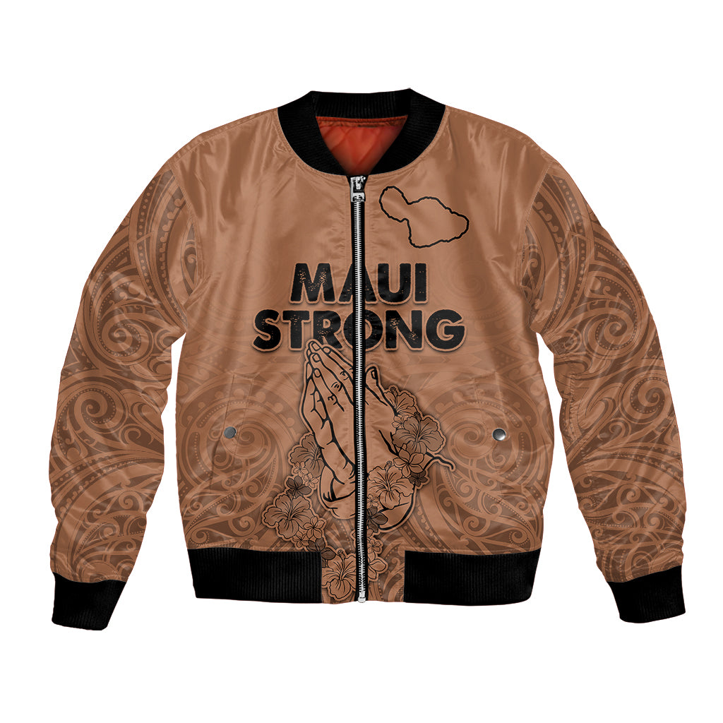 Hawaii Strong Maui Wildfire Bomber Jacket No1 LT9 Unisex Gold - Polynesian Pride