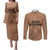 Hawaii Strong Maui Wildfire Couples Matching Puletasi Dress and Long Sleeve Button Shirts No1 LT9 Gold - Polynesian Pride