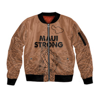Hawaii Strong Maui Wildfire Sleeve Zip Bomber Jacket No1 LT9 Unisex Gold - Polynesian Pride