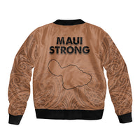 Hawaii Strong Maui Wildfire Sleeve Zip Bomber Jacket No1 LT9 - Polynesian Pride