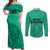 Hawaii Strong Maui Wildfire Couples Matching Off Shoulder Maxi Dress and Long Sleeve Button Shirts No2 LT9 Green - Polynesian Pride